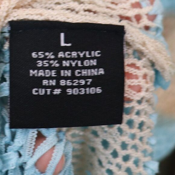 Vertigo Blue & Cream Striped Knit Tunic Sweater Size L - Picture 4 of 6